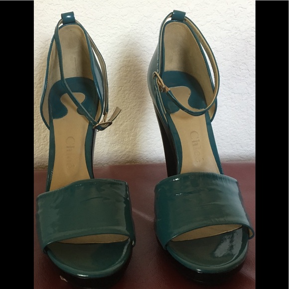 🎉HP🎉NWT Chloe Patent Leather Ankle Strap Sandals - Picture 5 of 14